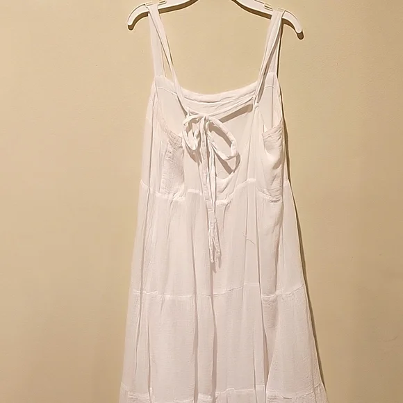 ❤️ ABERCROMBIE & FITCH BOHO TIERED TIE BACK COTTON MIDI DRESS, LARGE - Picture 4 of 8
